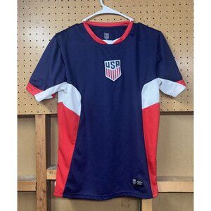 USA SOCCER Jersey T-Shirt Mens Small Blue w/ Red,White